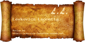 Levkovics Leonetta névjegykártya